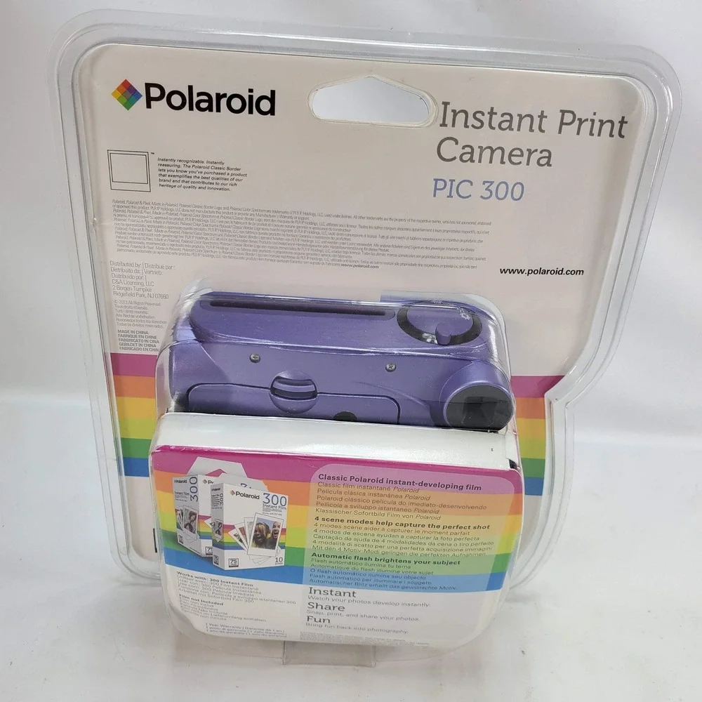 Polaroid PIC-300 Instant Print Camera Purple Retro Analog Photography NEW